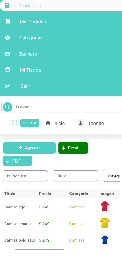 Gestión de Productos